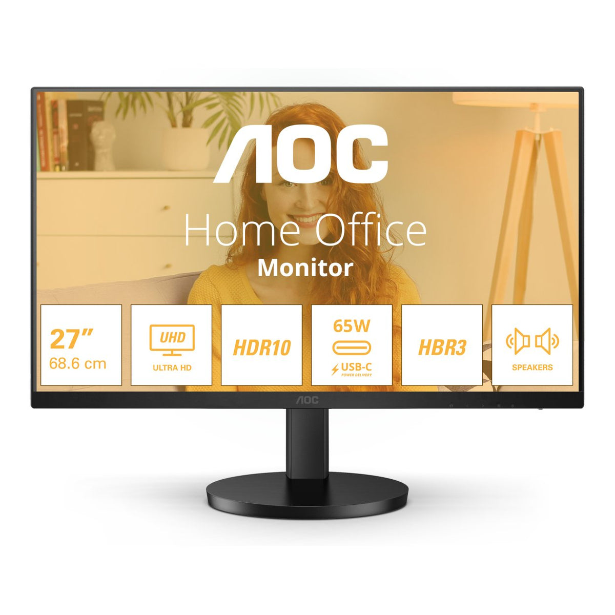 AOC B3 U27B3CF 27-inch 3840 x 2160p 4K UHD 16:9 60Hz 4ms LED IPS USB-C Monitor image 2