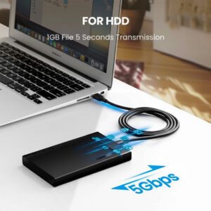 UGREEN Type-C to USB 3.0 Cable 1m – Fast Charging 3A, 5Gbps Sync – Black image 4