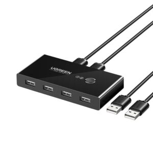 UGREEN USB 2.0 4-Port Switch Box, with 1.5m USB Cables image 2